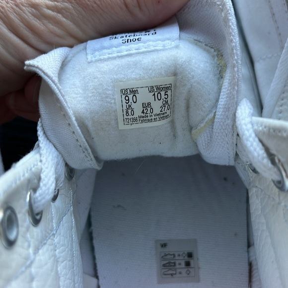 White Vans hi tops size 9/10.5 - Picture 3 of 4
